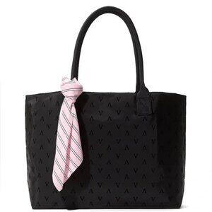 New NWT Victoria's Secret Black VS Tote Zip & Pink Scarf